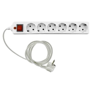 Entac ESE1.5G6-1.8-SW-SP Πολύπριζο 6 Θέσεων με Διακόπτη και Καλώδιο 1.8m Λευκό