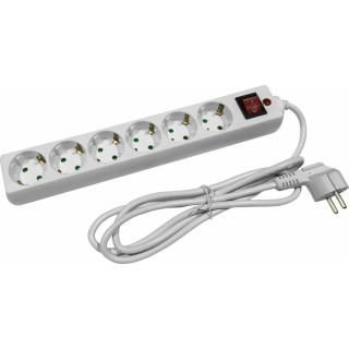 ATC Πολύπριζο 6 Θέσεων με Διακόπτη και Καλώδιο 3m Λευκό