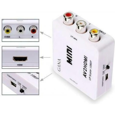 Powertech Converter RCA female to HDMI female White 1pcs CAB-H119