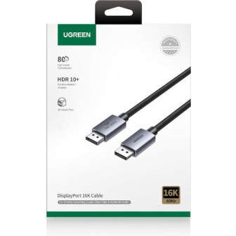 Ugreen DP131 Cable DisplayPort 2.1 male 16K/60Hz 1m (55567) Black 