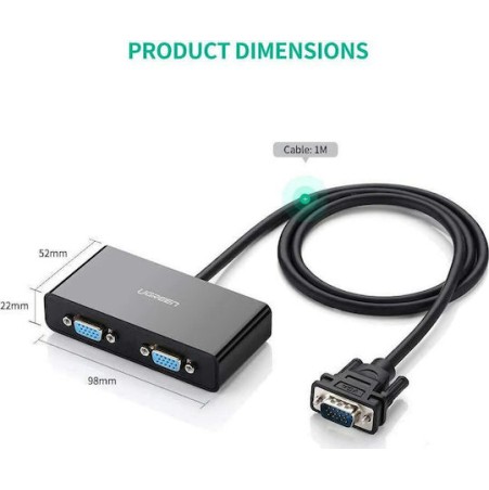 UGREEN VGA Splitter 20918 1PC σε 2 οθόνες