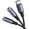Ugreen Μετατροπέας USB-C male σε 3.5mm 2x female Γκρι 30732