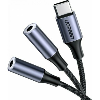 Ugreen Μετατροπέας USB-C male σε 3.5mm 2x female Γκρι 30732