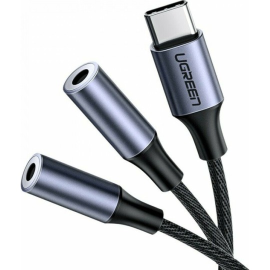 Ugreen Μετατροπέας USB-C male σε 3.5mm 2x female Γκρι 30732