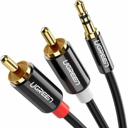 UGREEN AV116 10584 Καλώδιο Ήχου 3.5mm σε 2xRCA M/M 2m Μαύρο