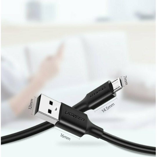 UGREEN US289 60136 Καλώδιο Φόρτισης USB σε Micro Usb 1m Μαύρο