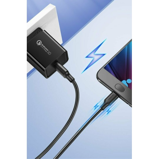 UGREEN US289 60136 Καλώδιο Φόρτισης USB σε Micro Usb 1m Μαύρο