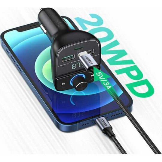 UGREEN CD229 80910 FM Transmitter με BΤ και φορτιστής αυτοκινήτου