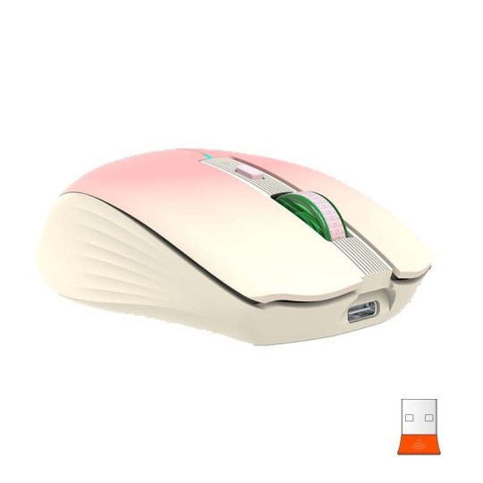 Meetion BTM002 Ασύρματο Ποντίκι Bluetooth (Ροζ)