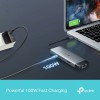TP-LINK USB-C Docking Station με HDMI 4K PD Ethernet Γκρι (UH6120C)