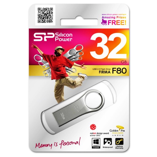 Silicon Power Firma F80 32GB USB 2.0 Stick Silver
