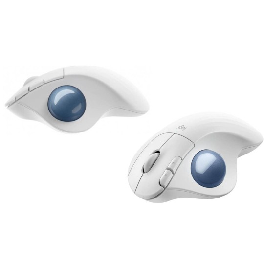Logitech Ergo M575S Ασύρματο Bluetooth Ποντίκι με Trackball Λευκό