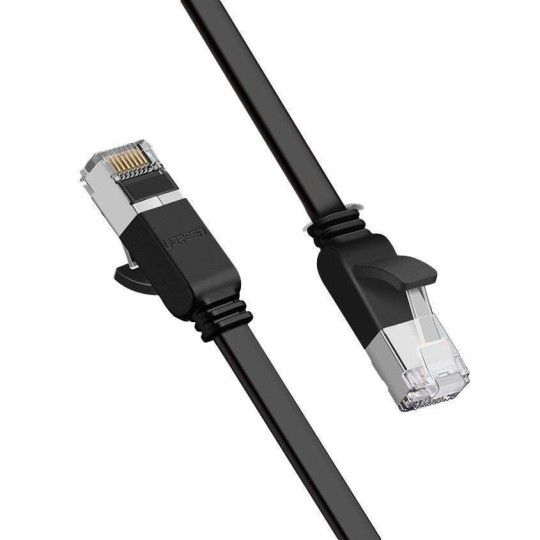 UGREEN NW101 50184 Καλώδιο Δικτύου UTP CAT6 1m Flat Pure Copper Μαύρο