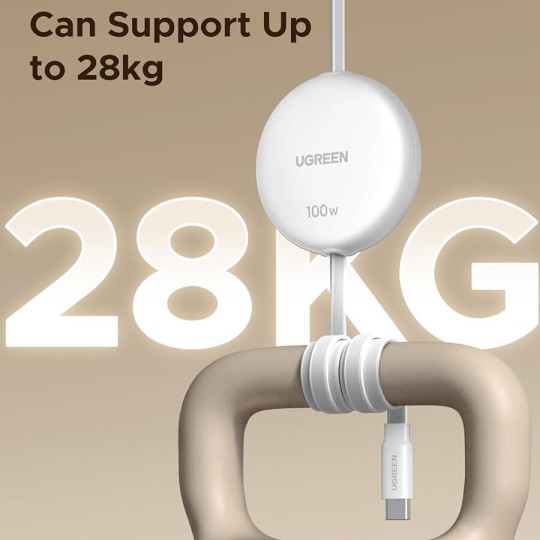 UGREEN L531 95673 Καλώδιο Φόρτισης USB-C σε USB-C PD 100W 1m, Επαναφερόμενο Λευκό