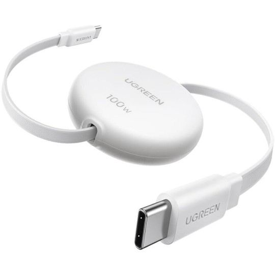 UGREEN L531 95673 Καλώδιο Φόρτισης USB-C σε USB-C PD 100W 1m, Επαναφερόμενο Λευκό