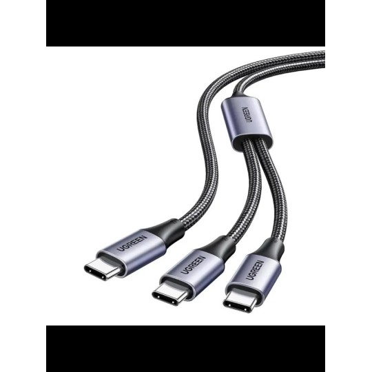 UGREEN US561 35087 Καλώδιο Φόρτισης USB-C σε 2x USB-C PD 100W 1.5m Μαύρο