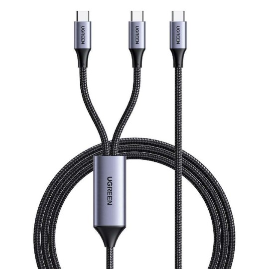 UGREEN US561 35087 Καλώδιο Φόρτισης USB-C σε 2x USB-C PD 100W 1.5m Μαύρο