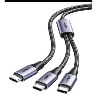 UGREEN US561 35087 Καλώδιο Φόρτισης USB-C σε 2x USB-C PD 100W 1.5m Μαύρο