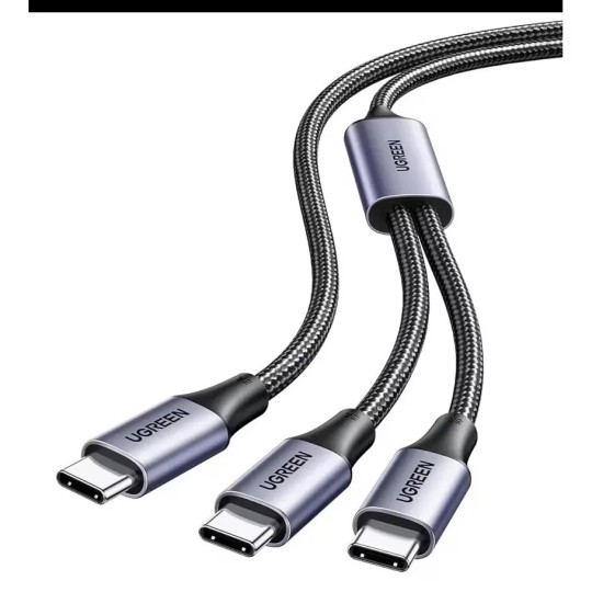 UGREEN US561 35087 Καλώδιο Φόρτισης USB-C σε 2x USB-C PD 100W 1.5m Μαύρο