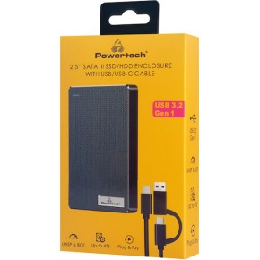 POWERTECH PT-1232 Θήκη για 2.5" SATA HDD/SSD  5Gbps Μαύρη