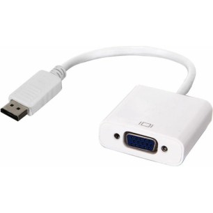 POWERTECH CAB-DP006 Αντάπτορας DisplayPort σε VGA 0.20m Λευκός POWERTECH CAB-DP006 Αντάπτορας DisplayPort σε VGA 0.20m Λευκός