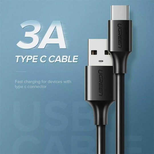 UGREEN US287 60123 Καλώδιο Φόρτισης USB σε USB-C 2m Λευκό