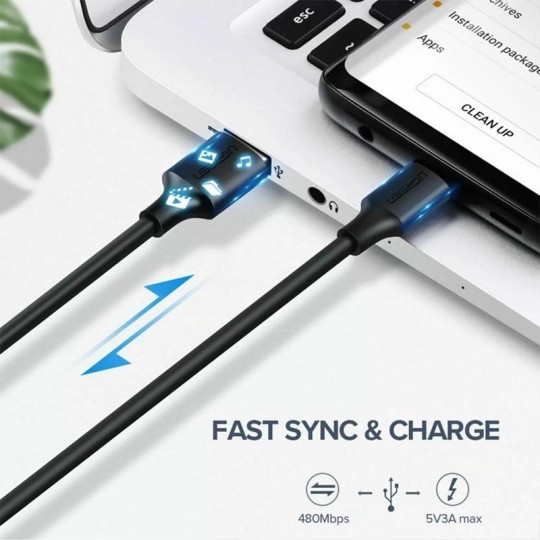 UGREEN US287 60123 Καλώδιο Φόρτισης USB σε USB-C 2m Λευκό