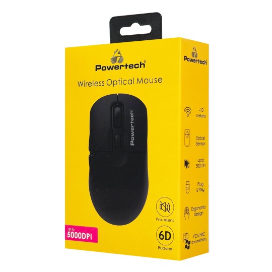 Powertech PT-1542 Ασύρματο Ποντίκι Μαύρο