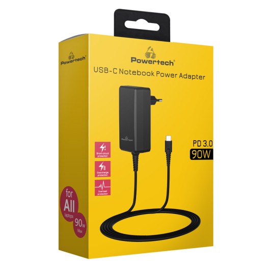 Powertech PT-1157 90W USB-C Universal Φορτιστής Laptop