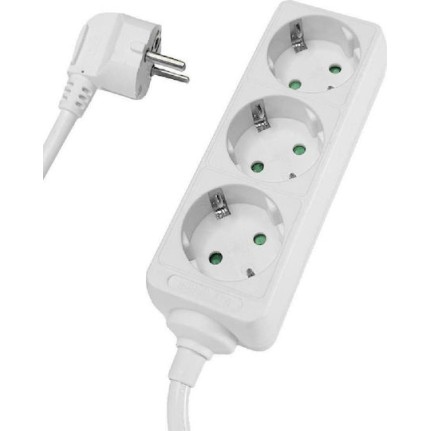 POWERTECH PT-868 Πολύπριζο 3x Schuko, 16A, 1.5m, Λευκό POWERTECH PT-868 Πολύπριζο 3x Schuko, 16A, 1.5m, Λευκό