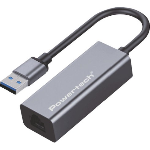 POWERTECH PT-1454 Αντάπτορας Δικτύου USB, 1000Mbps Ethernet Γκρι
