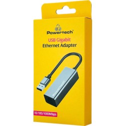 POWERTECH PT-1454 Αντάπτορας Δικτύου USB, 1000Mbps Ethernet Γκρι
