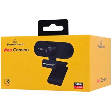 POWERTECH PT-1382 Web Camera , 2MP, 1080p FHD, Ρυθμιζόμενη Εστίαση, 1.5m, Μαύρη
