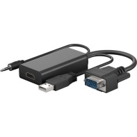GOOBAY 61259 Αντάπτορας VGA σε HDMI 61259, 3.5mm Jack, 1080p/60Hz, Μαύρος