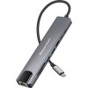 POWERTECH Docking Sation PT-1537, 8 Θυρών, USB-C σύνδεση, 100W PD, 1000Mbps, Γκρι
