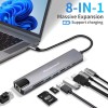 POWERTECH Docking Sation PT-1537, 8 Θυρών, USB-C σύνδεση, 100W PD, 1000Mbps, Γκρι