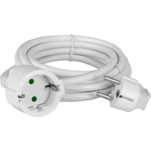 POWERTECH PT-889 Μπαλαντέζα Ρεύματος, 1x Schuko, 16A, 5m, Λευκή