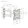 Powertech PT-1556 Επιτοίχια Βάση Τηλεόρασης 23-43" έως 30kg Full Motion