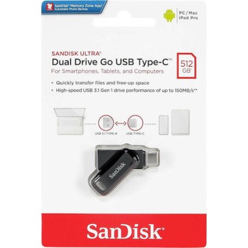 SanDisk Ultra Dual DriveGo 512GB USB Type C Flash SDDDC3-512G-G46