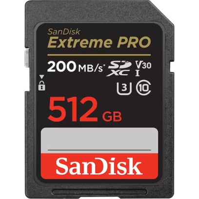 Sandisk Extreme Pro SDXC 512GB Class 10 U3 V30 UHS-I 200MB/s (SDSDXXD-512G-GN4IN)