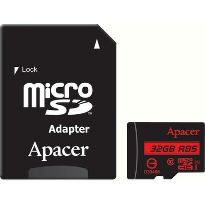 Apacer R85 microSDHC 32GB U1 with Adapter (AP32GMCSJ10U5-R) Apacer R85 microSDHC 32GB U1 with Adapter (AP32GMCSJ10U5-R)