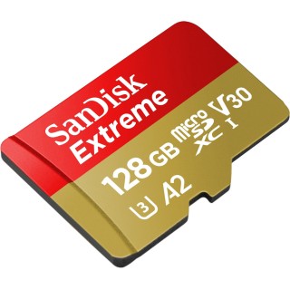 SanDisk 128GB Extreme microSDXC Card Class 10 UHS-I U3 V30 A2 (SDSQXAA-128G-GN6AA)