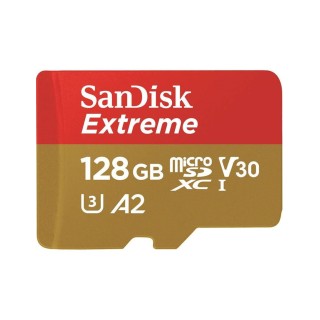 SanDisk 128GB Extreme microSDXC Card Class 10 UHS-I U3 V30 A2 (SDSQXAA-128G-GN6AA)