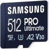 Samsung PRO Ultimate microSDXC 512GB Class 10 U3 V30 A2 UHS-I με αντάπτορα