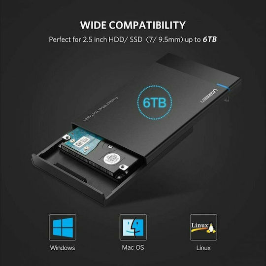 Ugreen Θήκη για Σκληρό Δίσκο 2.5" SATA III  USB 3.1 Type-C 50743