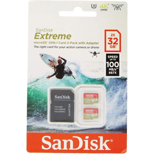 SanDisk Extreme 32 GB microSDhC 100 MB/s SDSQXAF-032G-GN6AT SanDisk Extreme 32 GB microSDhC 100 MB/s SDSQXAF-032G-GN6AT