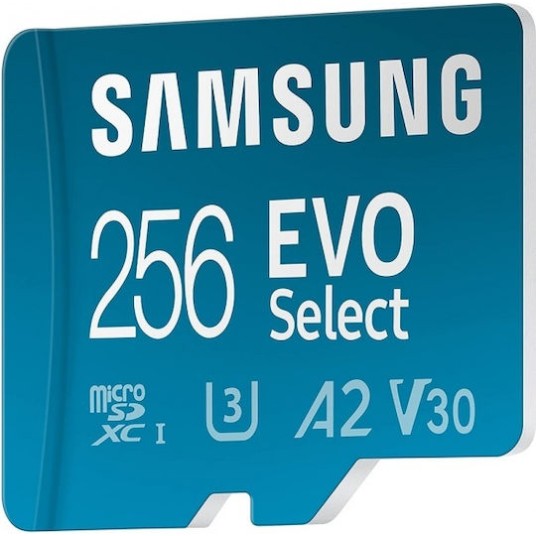 Samsung Evo Select MicroSDXC UHS-I Card Class 10 4K 256GB With SD Adapter (MB-ME256SA/EU)