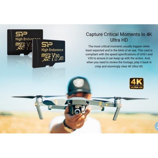 Silicon Power V30 microSDXC 64GB U3 V30 A1 UHS-I 100MB/s With Adapter