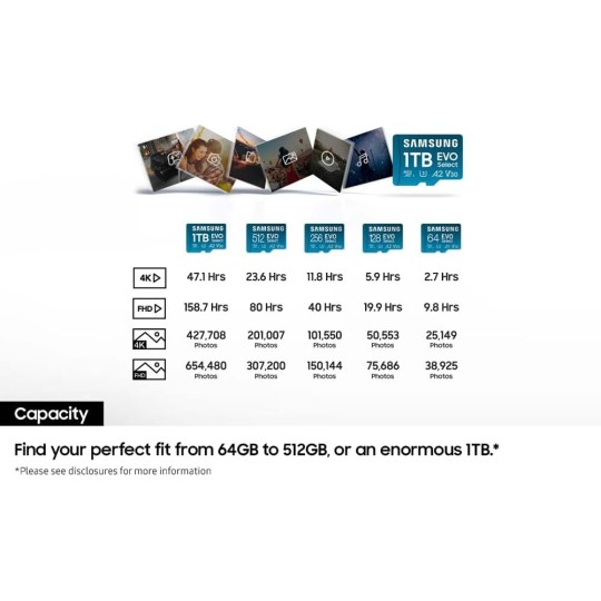 Samsung EVO Select microSDXC UHS-I Card 1TB MB-ME1T0SA/EU