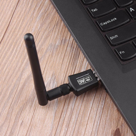 POWERTECH PT-1042 Ασύρματος USB Αντάπτορας Δικτύου 600Mbps 2.4/5GHz